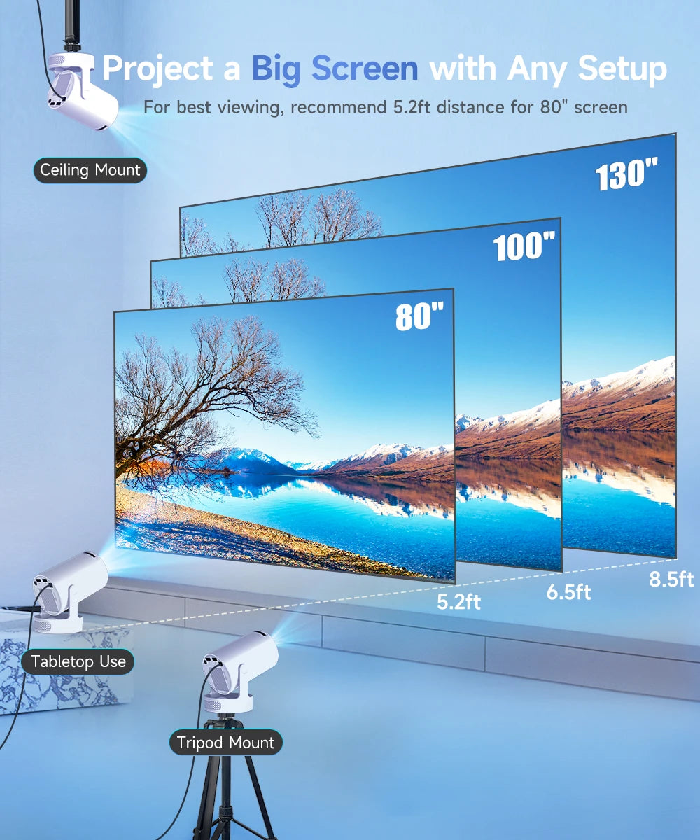 Kompaktowy Projektor Domowy LED HD